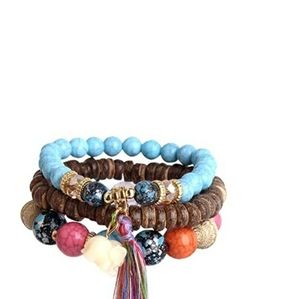 🔥2/$20🔥Bohemian Bracelet w. Tassel + 20 NEW Multi-color Hair Pins